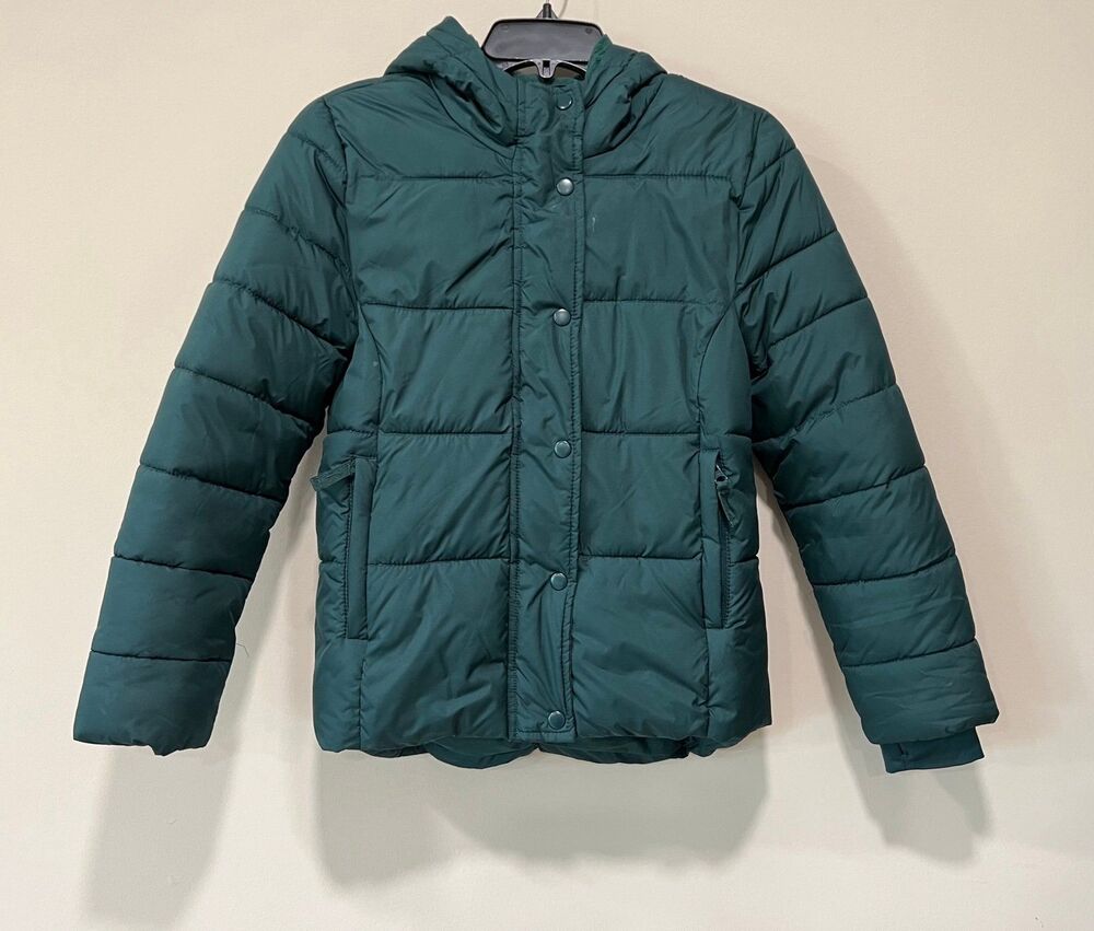 sz XL 12 - Girls Puffer Snow Jacket Winter Coat in Peacock Blue/Green